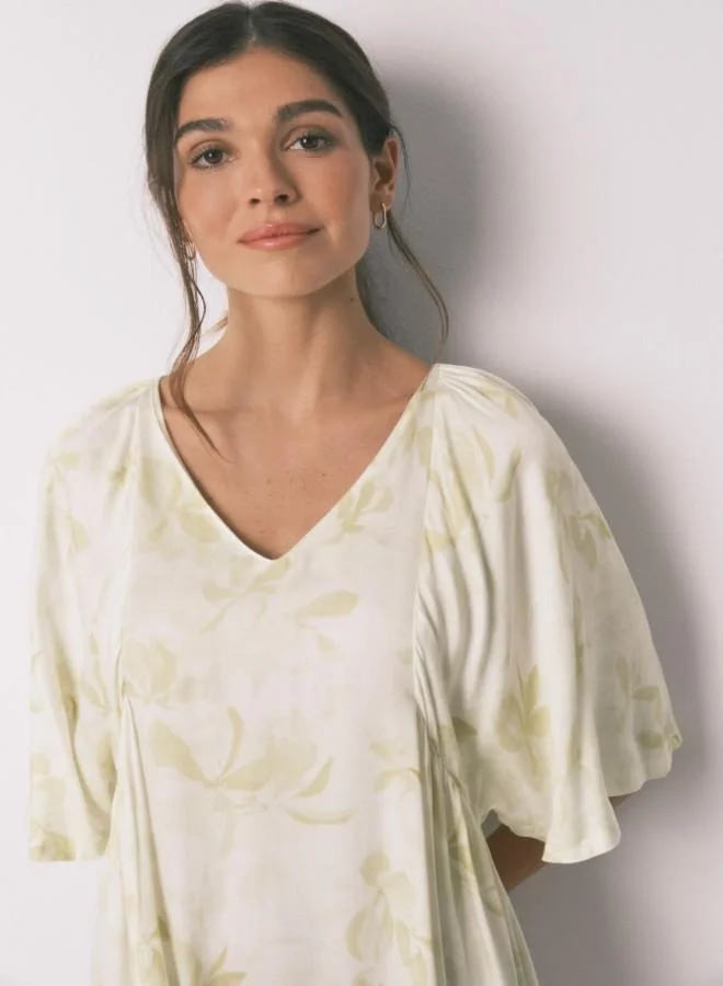 women'secret  Long printed nightgown with wide sleeves for Women | Best Price UAE
